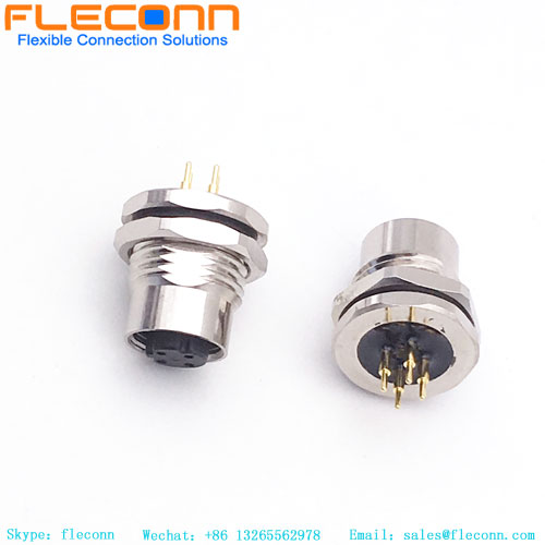 Conector de montaje en panel hembra M12-D