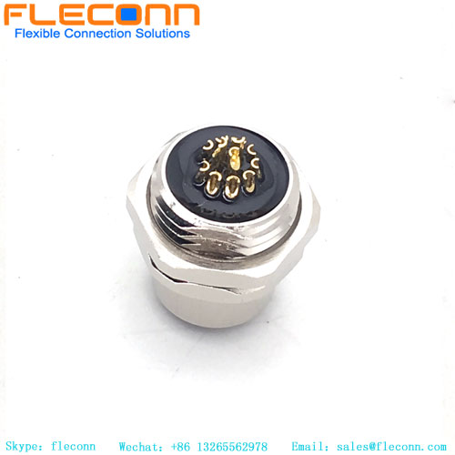 Conector M12 A codificado de 12 pines, montaje en panel frontal