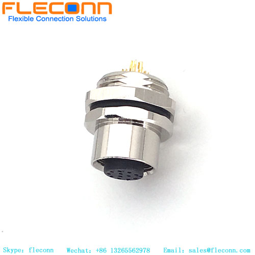 Conector de panel circular M12 de 8 posiciones