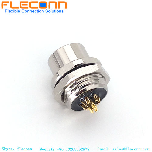 Conector de panel circular M12 de 8 posiciones