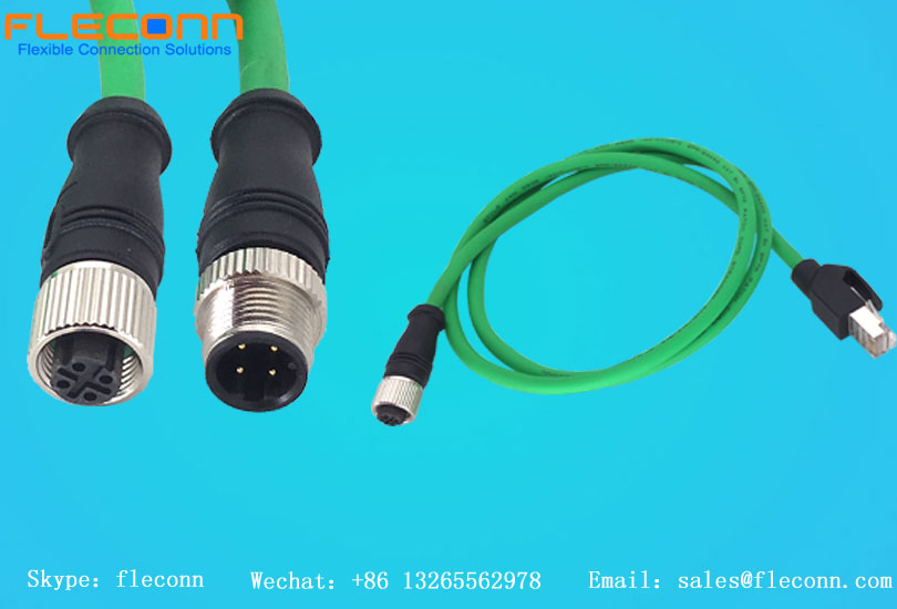 Cable conector M12 con codificación D