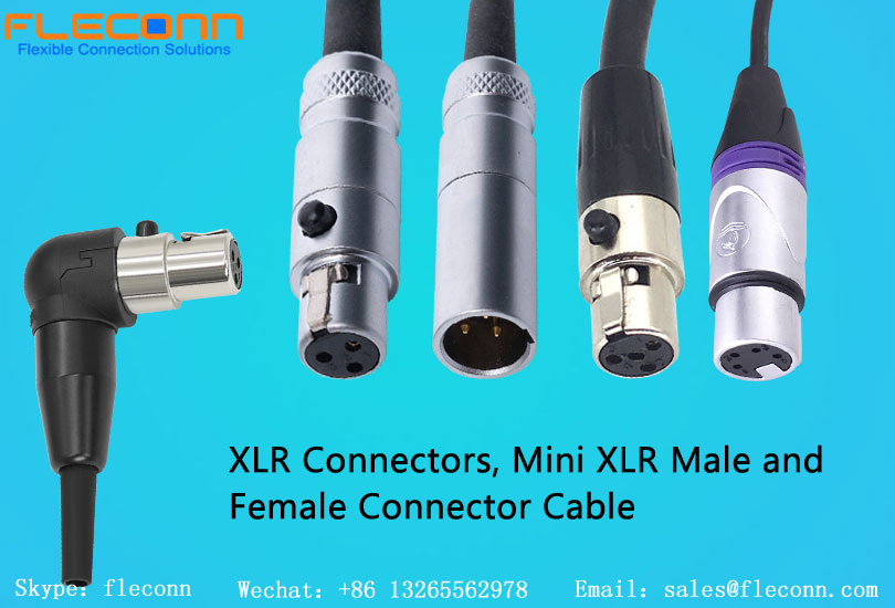 Conectores XLR, cable conector mini XLR macho y hembra