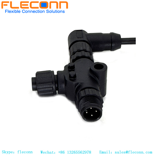 IP67 IP68 T-Coupler M12 a-coded 2xmale, 1xfemale