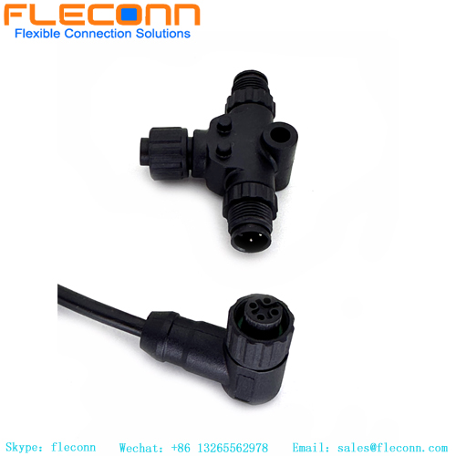 Adaptador divisor en T con codificación A M12 de 4 pines Divisores de sensor de enchufe M12