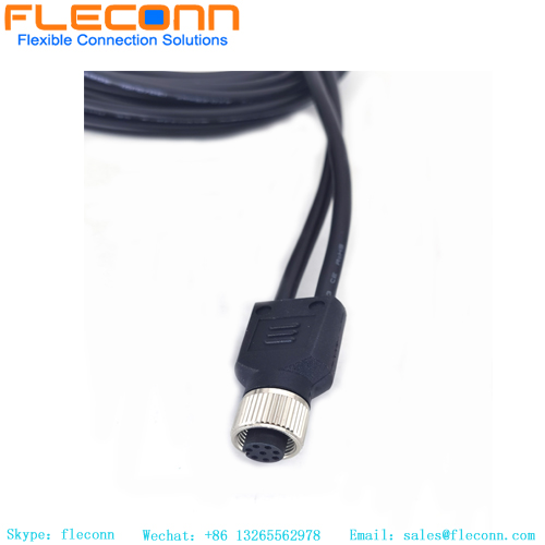 Custom M12 A Code 8 Pins Y Shape Female Male Overmolded Cable
