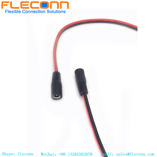 Black Female Cable Plug Wire 12v DC Power Pigtail For Cctv Security
