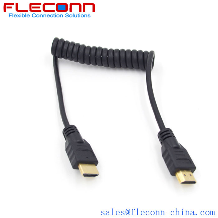 Standard HDMI to HDMI coiled spring wire A to A