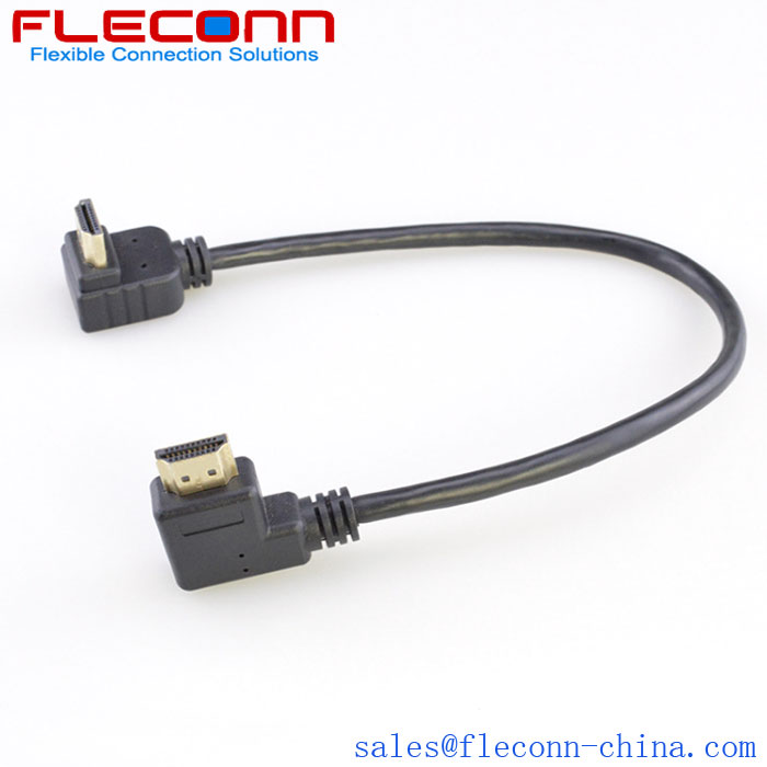 90° Right Angle to 90° Side Bend 4K Computer TV HD Data Transmission Line