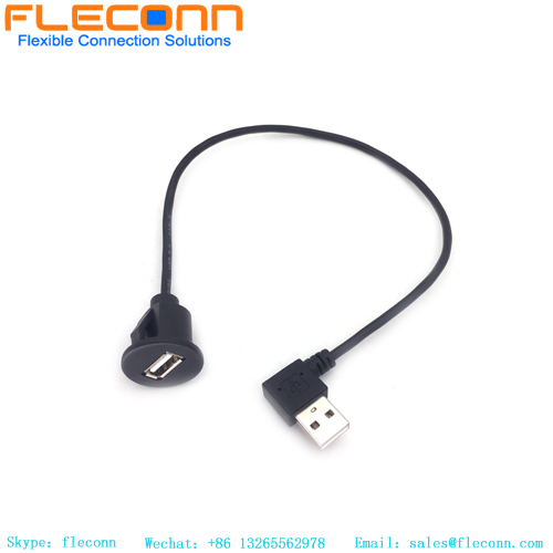 Panel Mount Single USB 3.0 Male Extension Cable