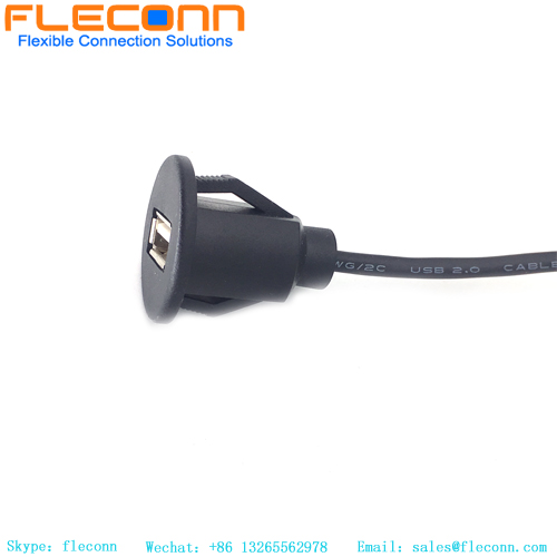 USB Male to Female AUX Flush Panel Mount Extension Cable