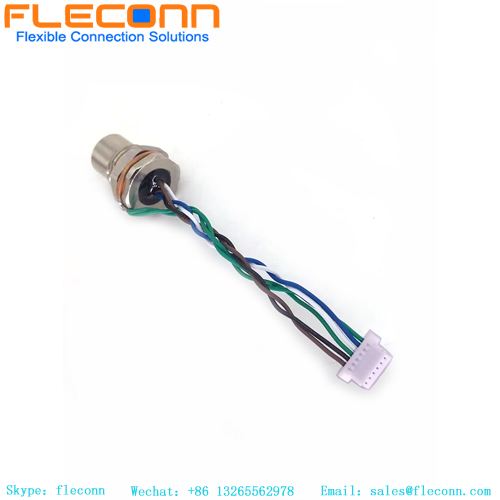 M8 6 Pin Rear Fastening Connector With JST SHR-06V-S Wire Harness