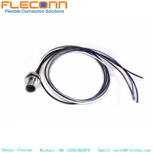 M12 5 Pin Panel Mount Connector With Cable