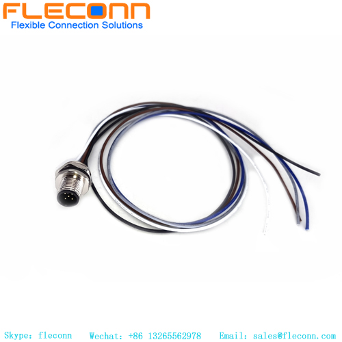 Cable conector de montaje en panel macho M12 de 5 pines