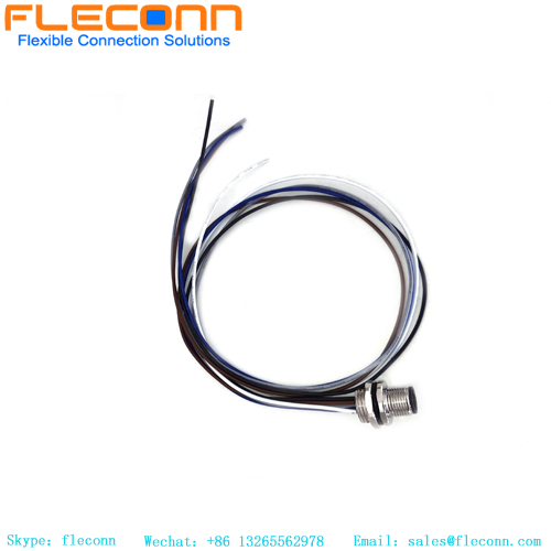 M12 5 PIn Panel Mount Connector，Rear Fasting，Male