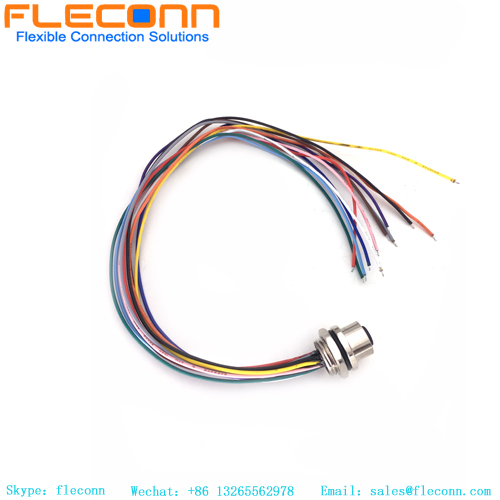 M12 12 Pin Rear Fastening Connector With Cable