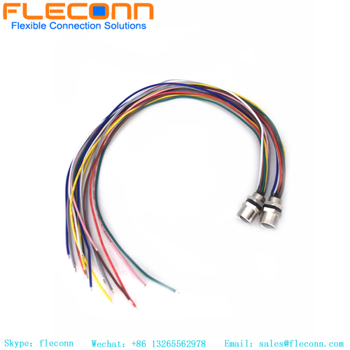 M12 8 Pole Rear Fastened Connector With Cable