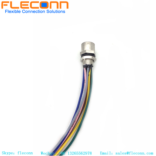 Arnés de cables hembra con codificación A del conector de montaje en panel M12 de 8 pines