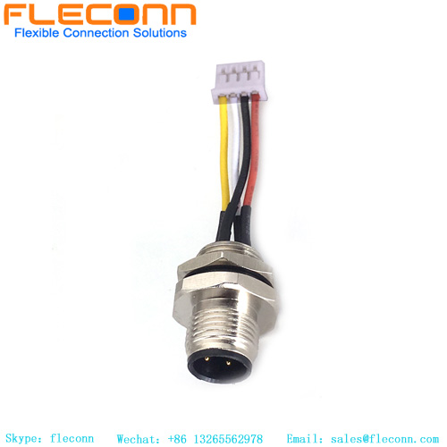 M12 4 Pos Front Mount Connector Cable