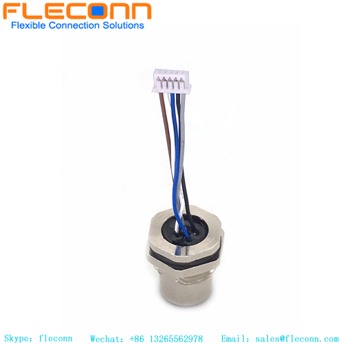 M12 5 Pin Front Fastened Connector With Cable