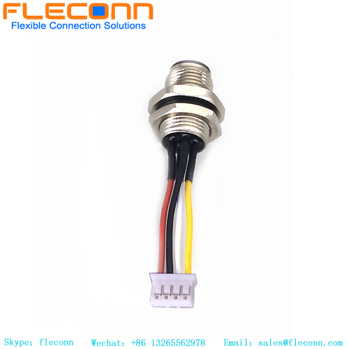 M12 4 Pole Panel Mount Connector Cable