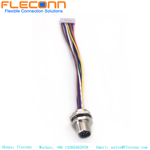 M12 8 Pin Male To JST Connector Wire Harness