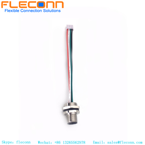 M12 4 Pin Panel Mount Connector With XHP Series Connector Cable