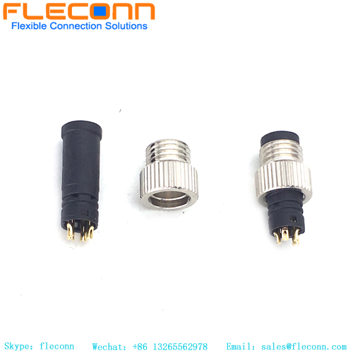 Conector hembra sobremoldeado macho M8 de 4 pines