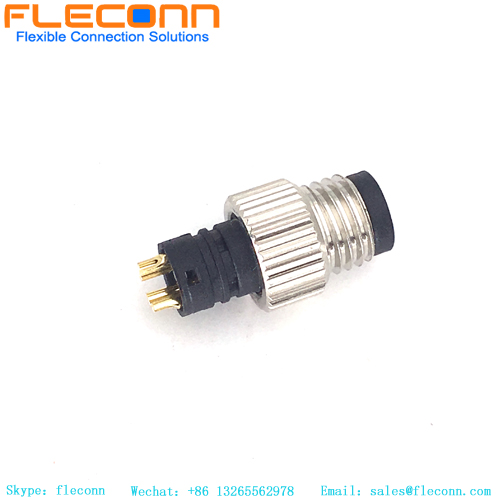 Conector hembra sobremoldeado macho M8 de 4 pines