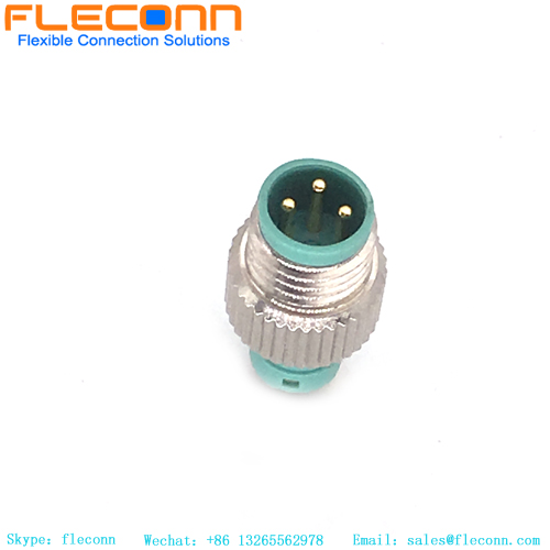 Conector de cable moldeado macho M8 de 3 pines