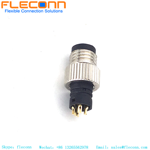 Conector hembra sobremoldeado macho M8 de 4 pines