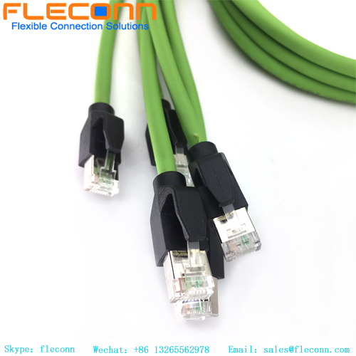 Network cable M12 4 pin D-coded to RJ45 plug Cable