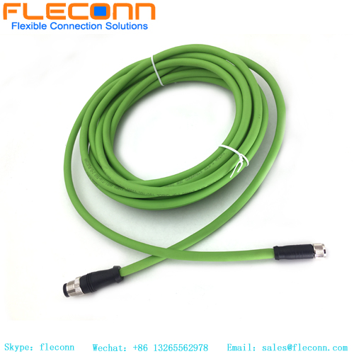 M12 Male B Code 5 Pin To M8 Female Plug Electrical Cable