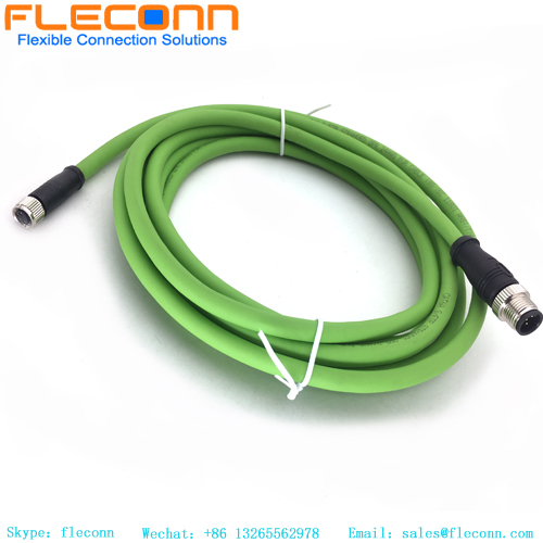 M12 Connector Cable 5Pin B Code Male Straight Connector to M8 4Pin Female Socket