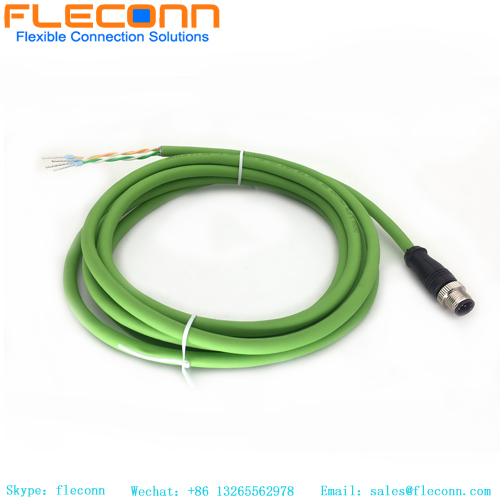 M12 5 Pin Male Connector Cable With Terminal