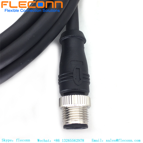 M12 5 Pole Female Right Angle To M12 5 Pin Male Straight Cable
