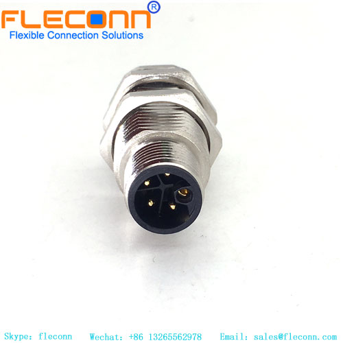 M12 5 Pin Male L Code Panel Mount Connector