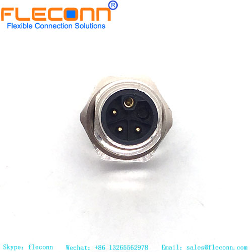 M12 5 Pin Power Connector,Panel Mount ,Male ,L-Code