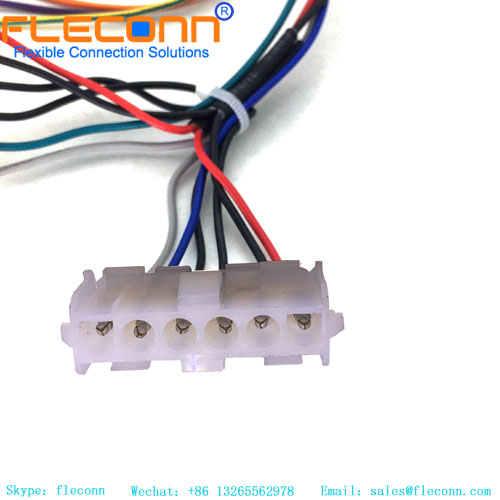 Pin personalizado del mazo de cables del conector de la serie 640585-1 de TE MATE-N-LOK de 6 pines