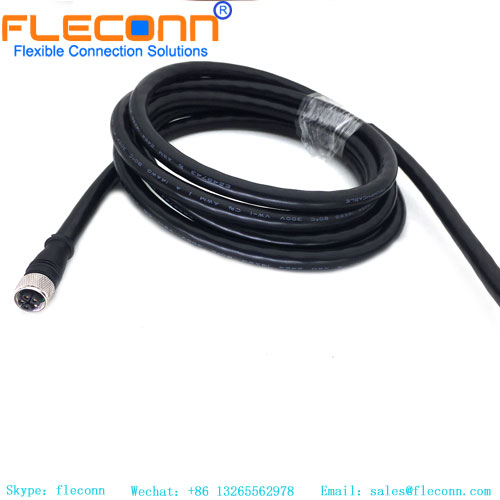 M12 K Code Connector 4+PE Female Molded Connector Cable