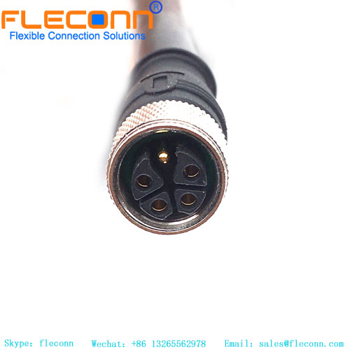 M12 5 Pin K-coded Female Connector Molded Cable