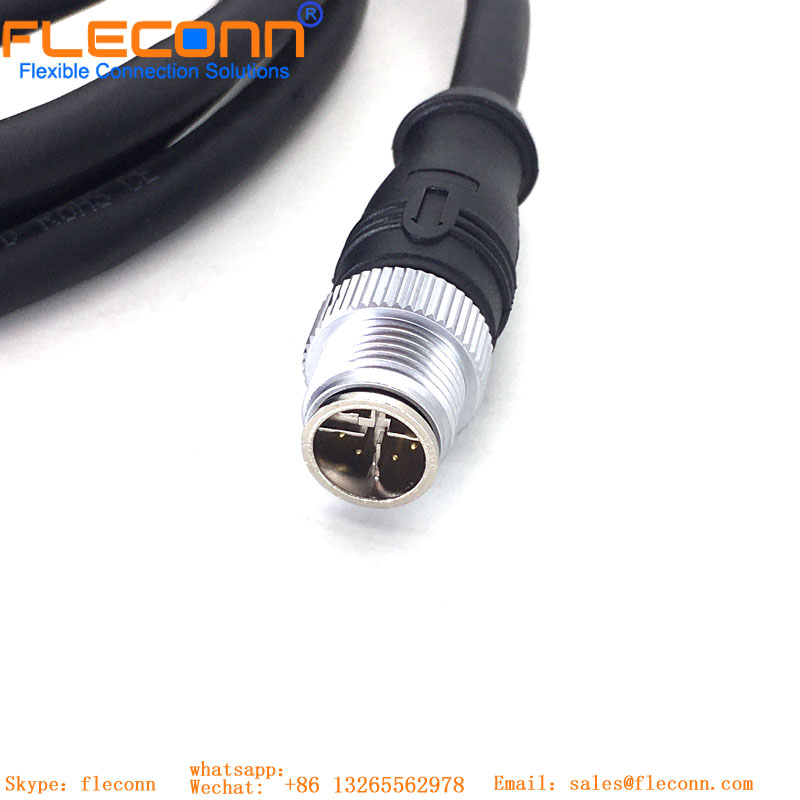 Cable impermeable codificado Industrial Ethernet X, conector hembra de 8 pines, M12