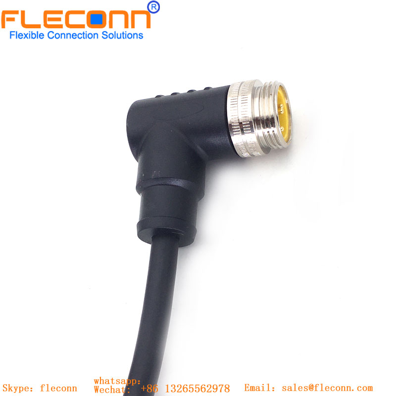 Cable impermeable codificado Industrial Ethernet X, conector hembra de 8 pines, M12
