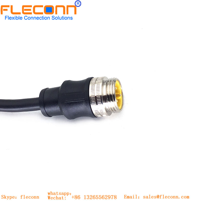 Cable impermeable codificado Industrial Ethernet X, conector hembra de 8 pines, M12