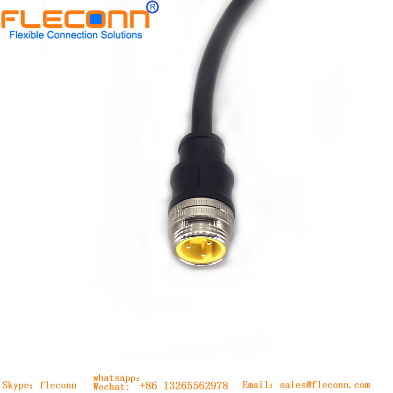 Cable impermeable codificado Industrial Ethernet X, conector hembra de 8 pines, M12