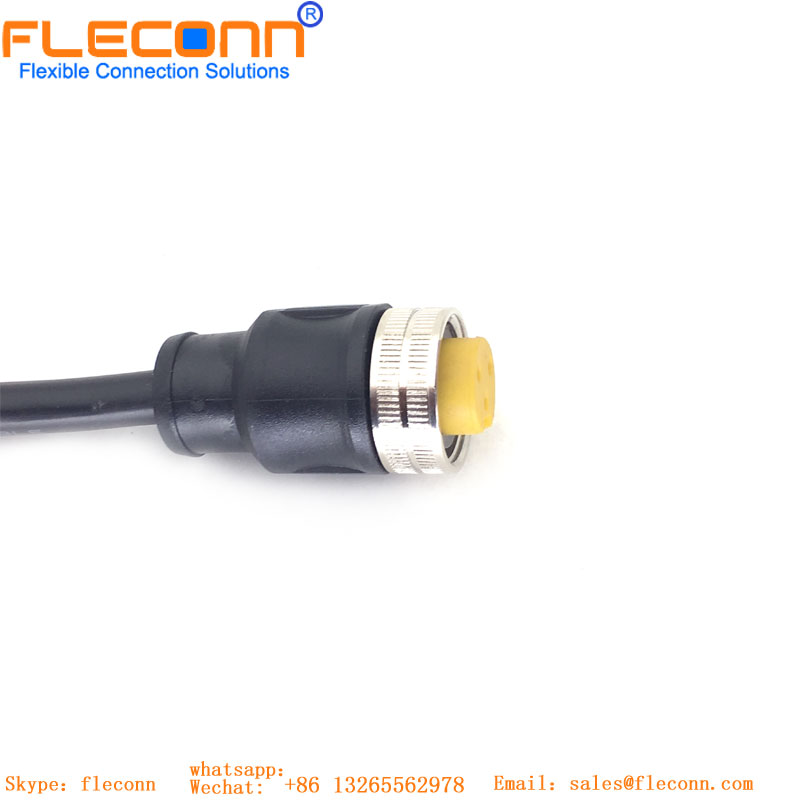 Cable impermeable codificado Industrial Ethernet X, conector hembra de 8 pines, M12