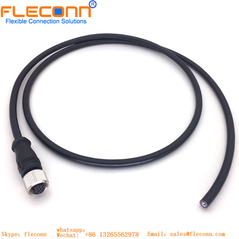 Cable macho M12 de 6 pines