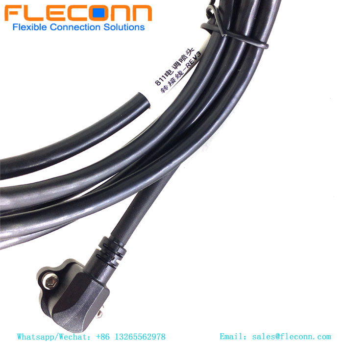 Conector de montaje en panel trasero de 5 polos, código M12 A, con cable para automatización de fábrica